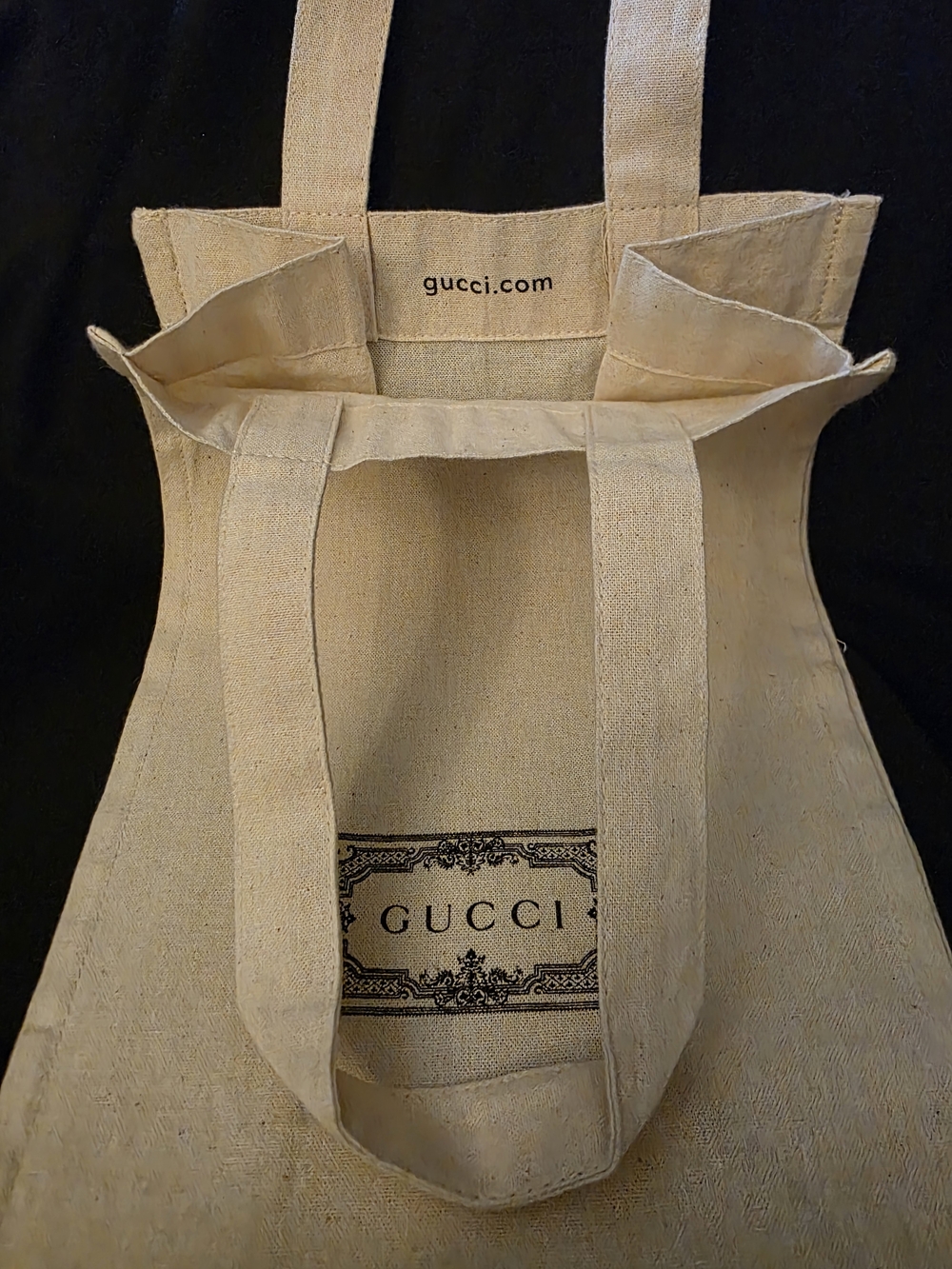 Gucci Beige Canvas Mini Tote with Printed Logo - Picture 3 of 3